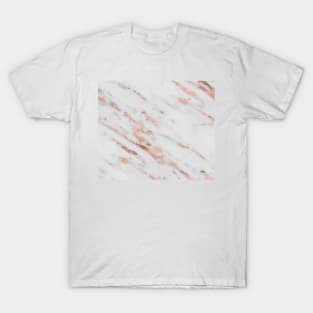 Lenola - minimalist rose gold gleam marble T-Shirt